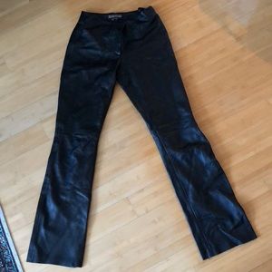 Black NYC leather pants